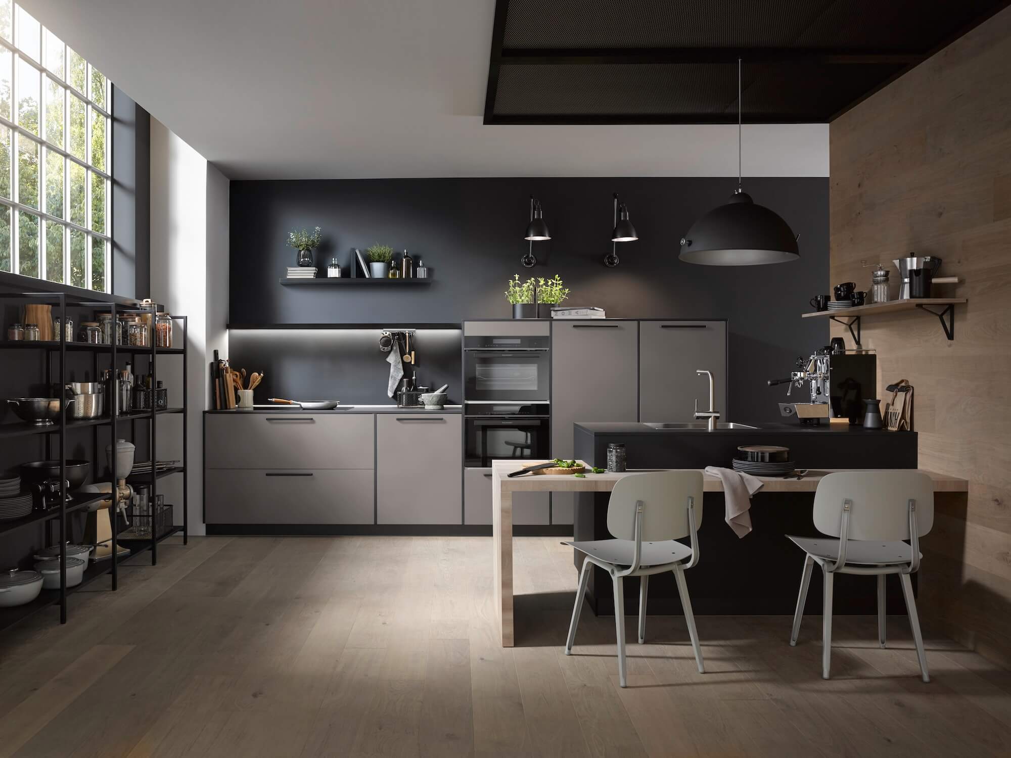Haecker moderne Inselkueche Grau